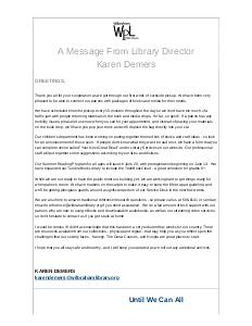 Library director message
