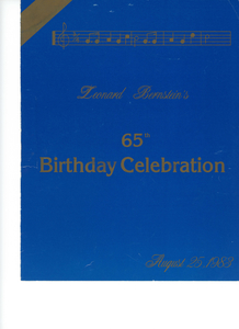 Leonard Bernstein's 65th birthday celebration, August 25, 1983