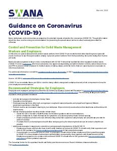 Guidance on coronavirus