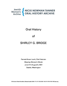 Oral history with Shirley G. Bridge, 2001 June 27