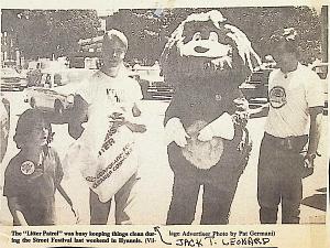 Photo of litter patrol at street festival in Hyannis with Jack T. Leonard