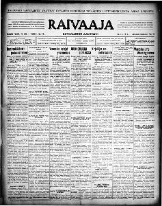 Raivaaja (Finnish-American) Newspaper Archive, 1905-2009