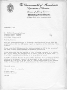 State aid receipt letter, 1966/02/09
