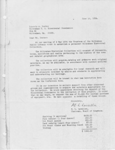 Letter to Bicentennial Commission, 1974/06/14