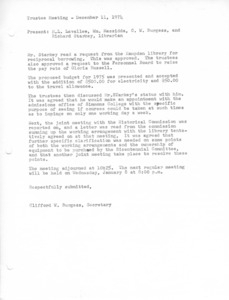 Trustees minutes, 1974/12/12