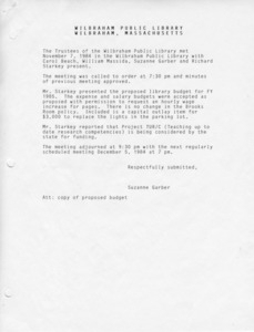 Trustees minutes, 1984/11/07