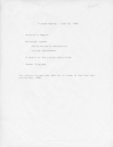 Trustees minutes, 1988/06/15