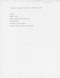 Trustees minutes, 1989/03/13