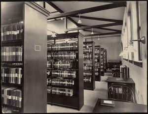 Newton Free Library, Newton, MA. Oversize photos. Newton Corner Library, interior