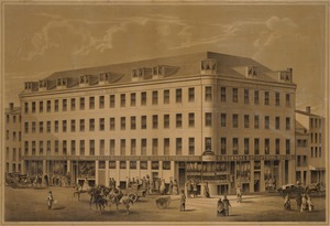 Simmons Block Clothing House. Cor. Congress & Water Streets Boston Mass. T. A. Simmons & Co.