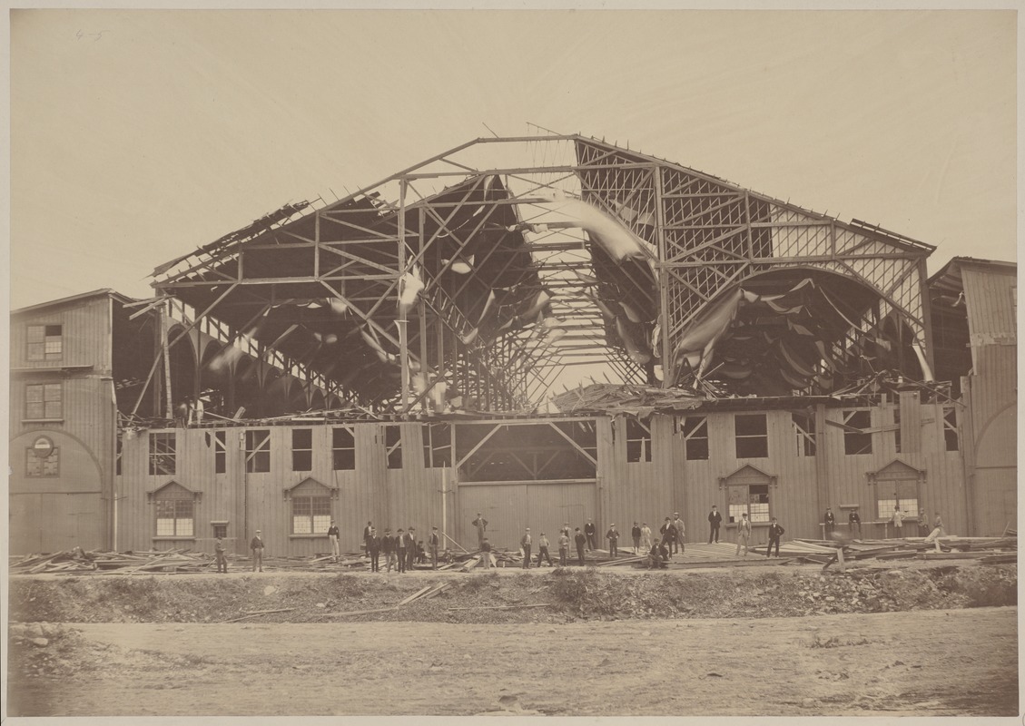 Boston Coliseum, showing effect of the gale of Sept. 8, 1869