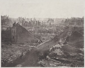View of Boston in ruins, most likely after the Great Fire of 1872