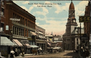 South Main Street showing City Hall, Fall River, Mass.