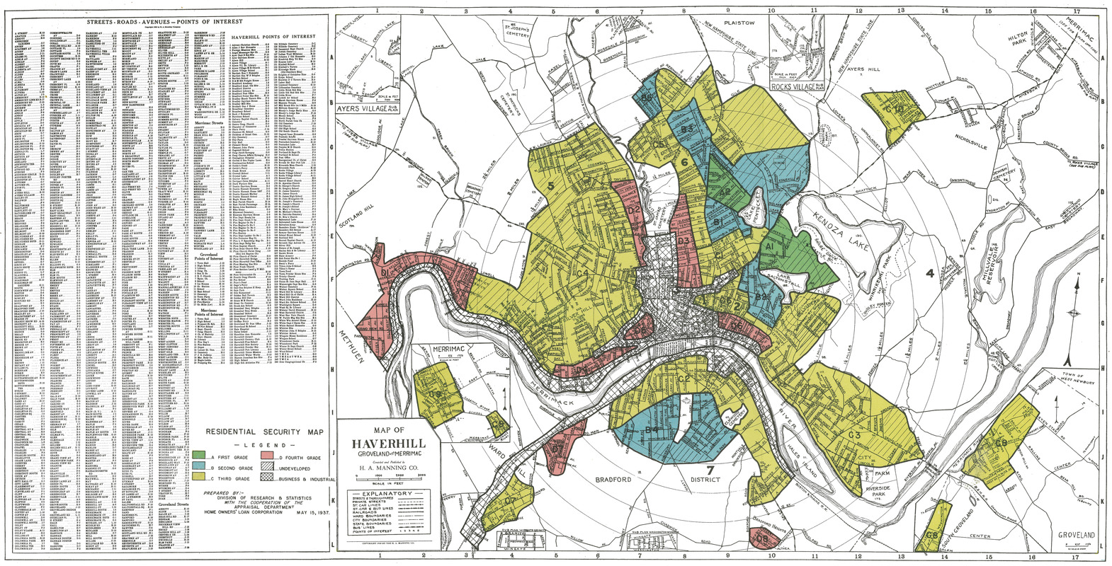 Residential security map of Haverhill, Mass.