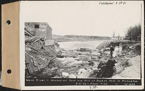 Ware River, washed out dam and mill at Roper's Mill, Princeton, Mass., Mar. 31, 1936