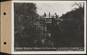 Beaver Brook at Pepper's mill pond dam, Ware, Mass., 8:40 AM, May 20, 1936