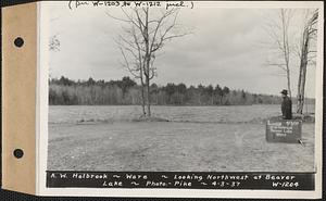 A.W. Holbrook, looking northwest at Beaver Lake, Ware, Mass., Apr. 3, 1937