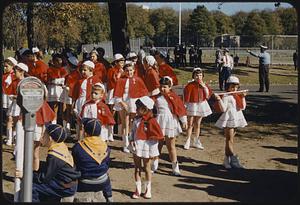 Children, red uniform, Garden [i.e. Boston Common]