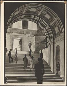 View of the main staircase, Boston Public Library