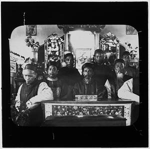 Group of men in a temple