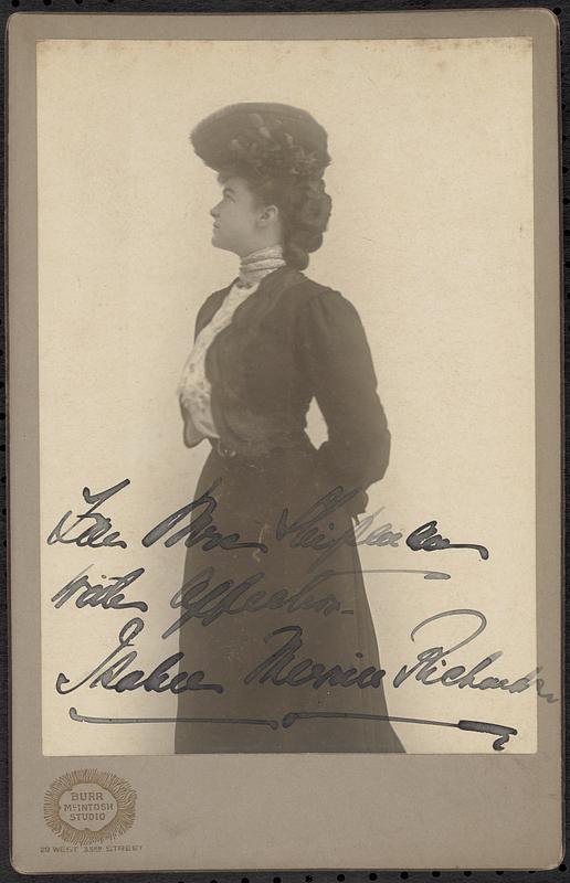 For Mrs. Shipman with affection, Isabel Merrill Richards