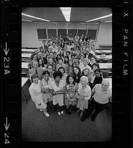 NE Life insurance employees with company president, Boston