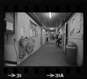 Hallway to camp registration, North Slope camp, Anchorage, Alaska