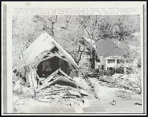 One-half of this church was demolished, one-half virtually untouched by the strange gyrations of winds that tore through this Gulf port city, bearing the name Hurricane Camille.