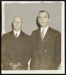 Left to right—Charles Francis Adams and Ripley L. Dana at opening of 1936 community fund campaign for $3,750,000 at the Boston Opera House yesterday.