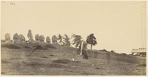 View of sculptures on a hill, Mamallapuram, India