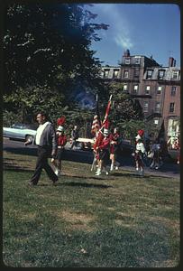 Flag bearers, Boston Columbus Day Parade 1973