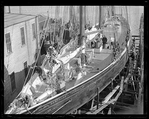 Gertrude L. Thebaud out of water