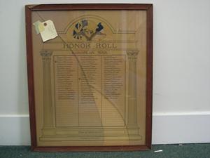 Hand lettered list with the names of Westminster