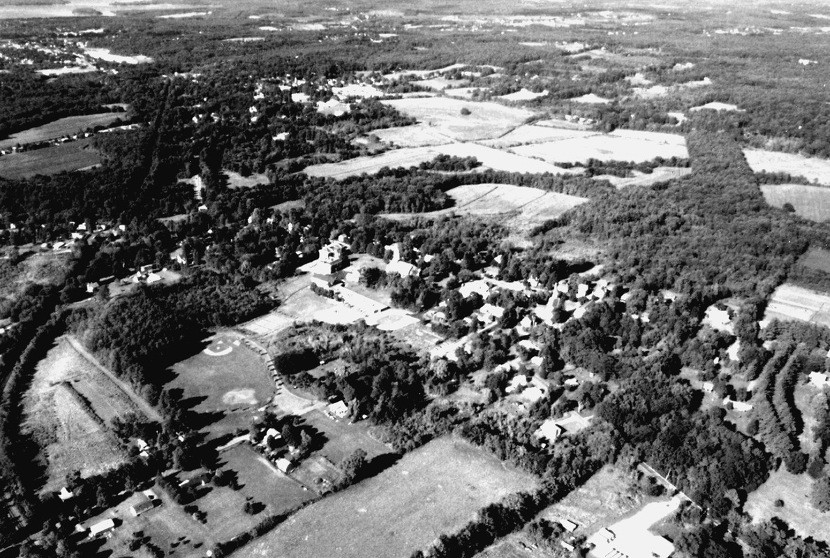 Aerial view of Lancaster Center, looking southwest