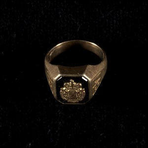 Class ring from Lenox High School belonged to William F Johnson born Lenox Oct. 17, 1910