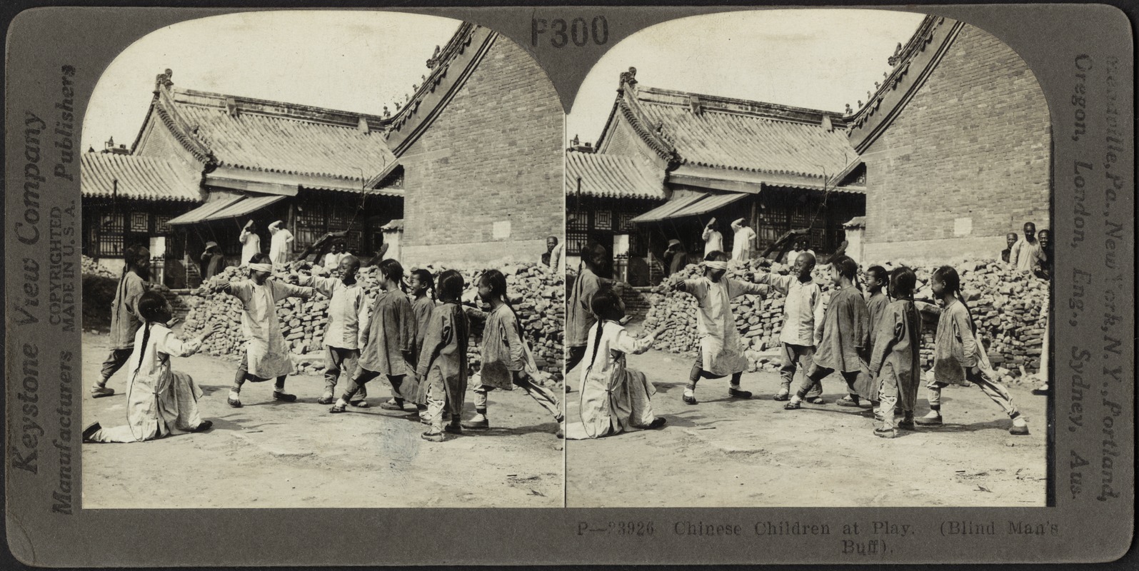 Chinese children at play (blindman's buff)