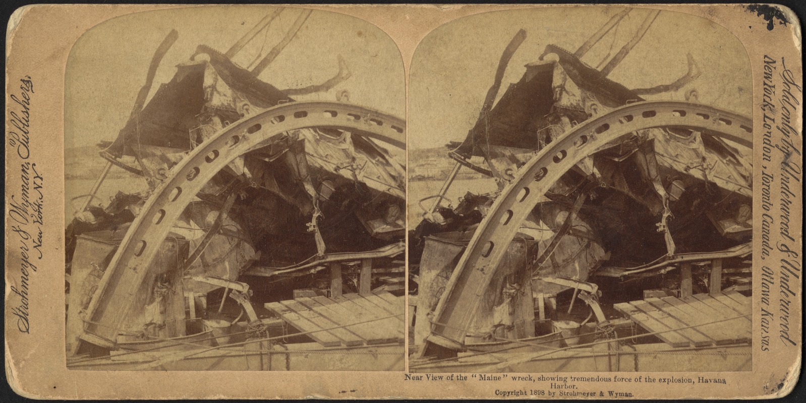 New view of the "Maine" wreck, showing tremendous force of the