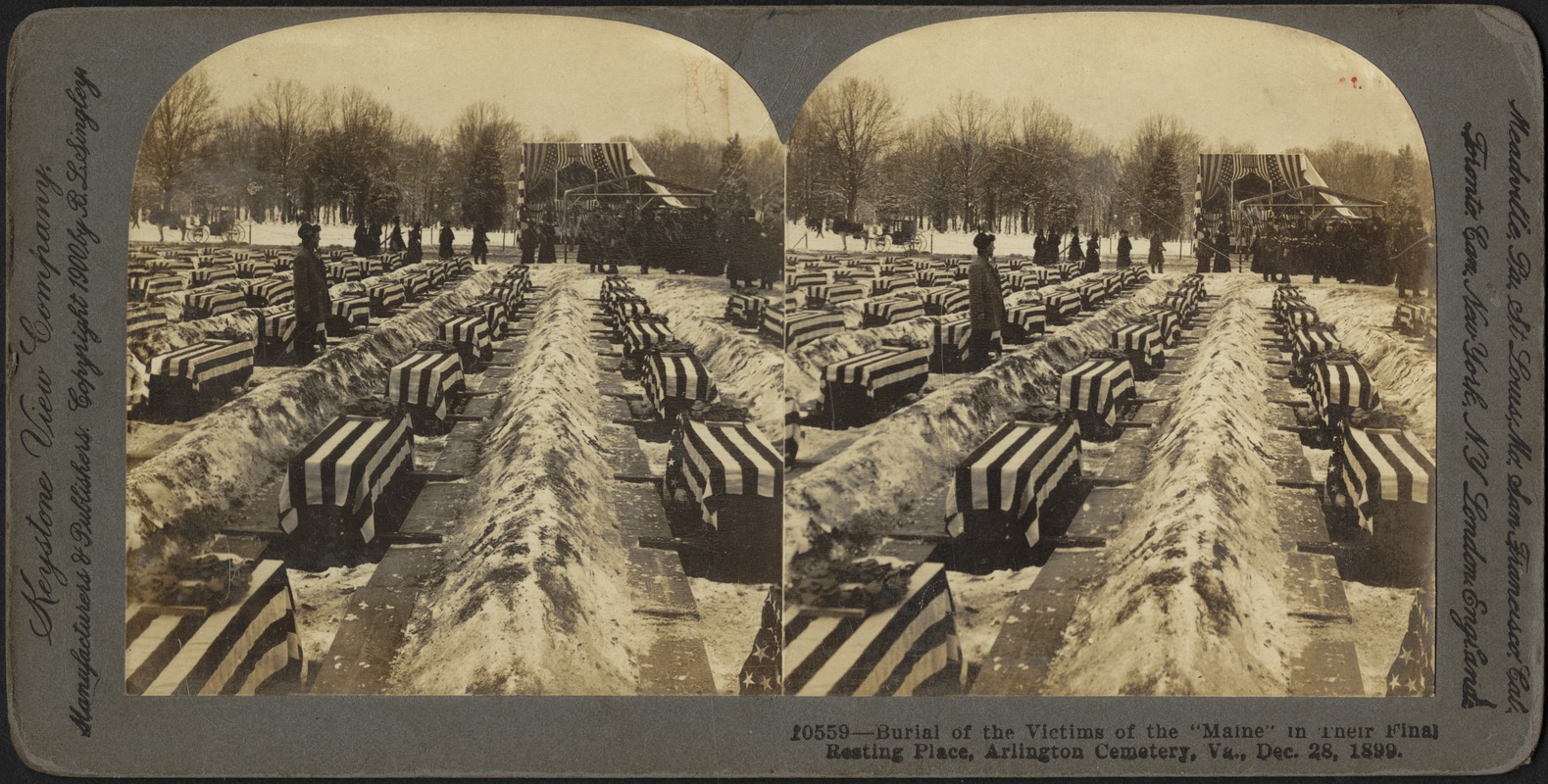 Burial of the victims of the "Maine" in their final resting place, Arlington Cemetery, Va., Dec. 28, 1899