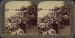 Fighting from breastworks, Taguig, Philippine Islands