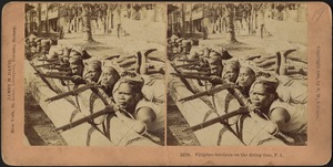 Filipino soldiers on the firing line, P.I.