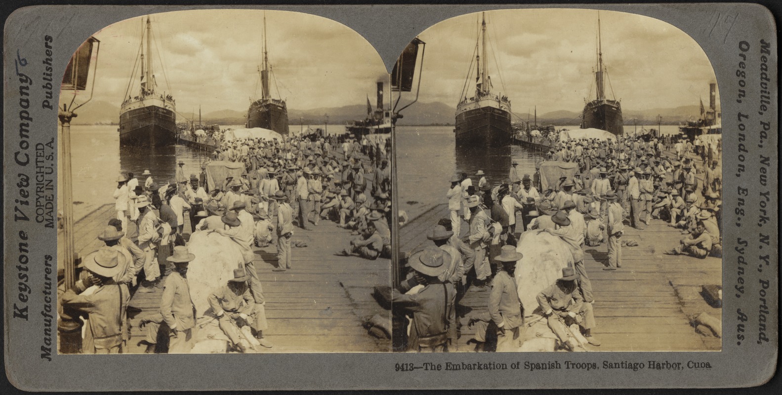 The embarkation of Spanish troops, Santiago Harbor, Cuba