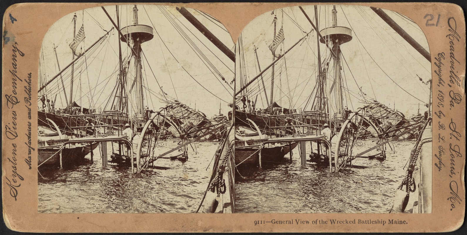 General view of the wrecked battleship Maine