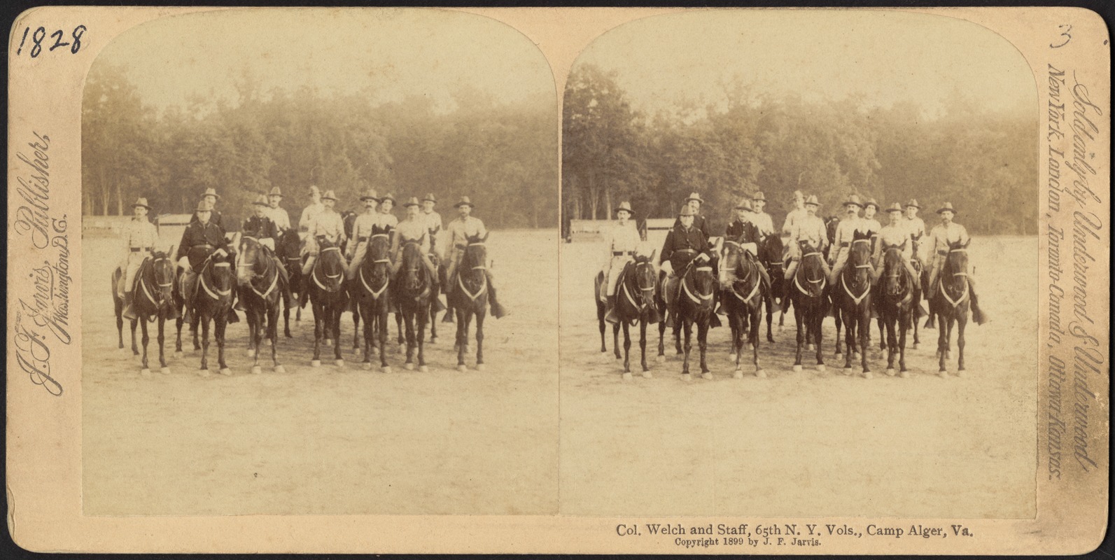 Col. Welch and staff, 65th N.Y. Vols., Camp Alger, Va.