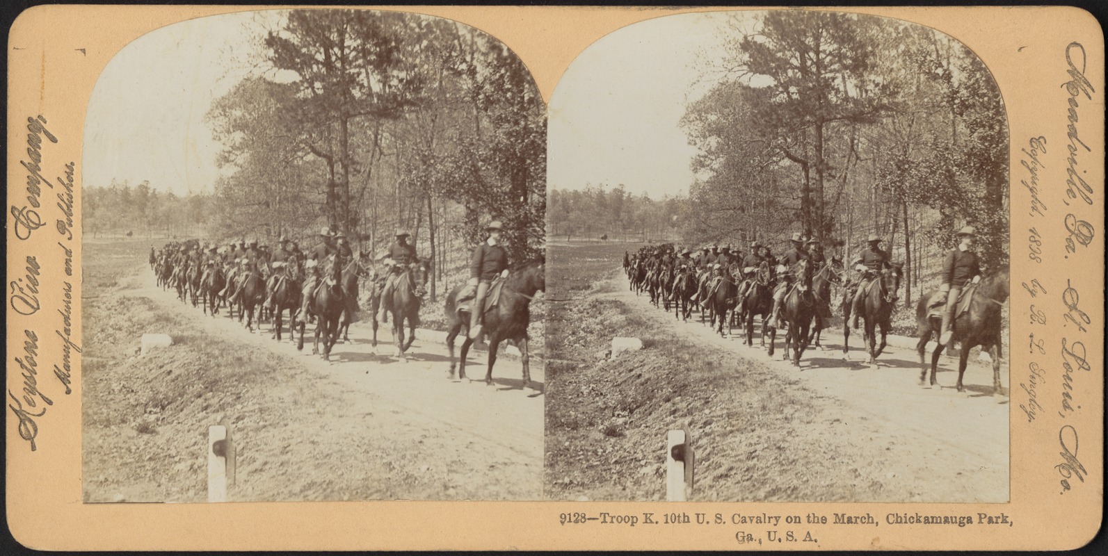 Troop K. 10th U.S. Cavalry on the march, Chickamauga Park, Ga., U.S.A.