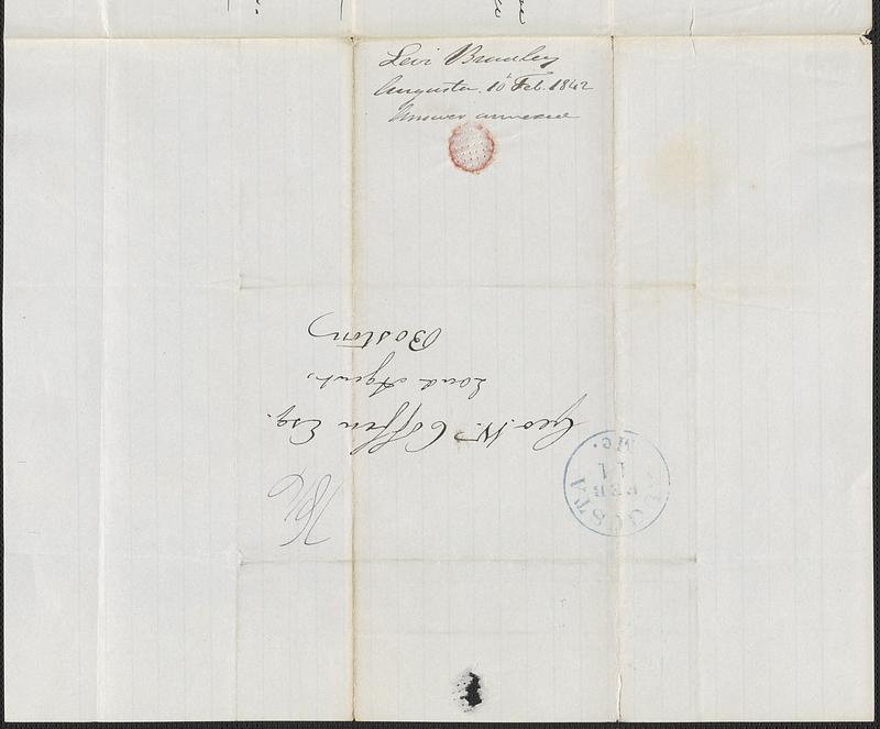 Levi Bradley to George Coffin, 10 February 1842 - Digital Commonwealth