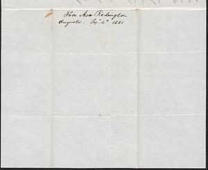 Asa Redington to Samuel Warner, 4 September 1851