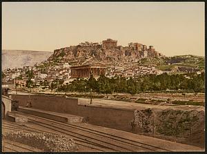 Athènes. L'Acropole et le Temple de Thesée