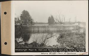 Wheelwright Paper Co., dam and pond from west side, looking upstream, Ware River, Hardwick, Mass., 4:00 PM, Apr. 11, 1931