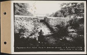 Beaver Brook at Pepper's mill pond dam, Ware, Mass., 9:05 AM, Jul. 2, 1936