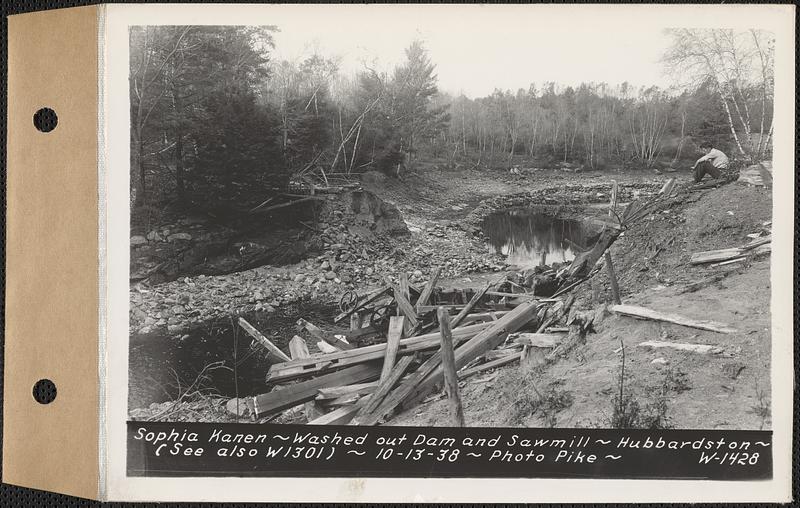 Kanen's dam and sawmill washed out, Hubbardston, Mass., Oct. 13, 1938